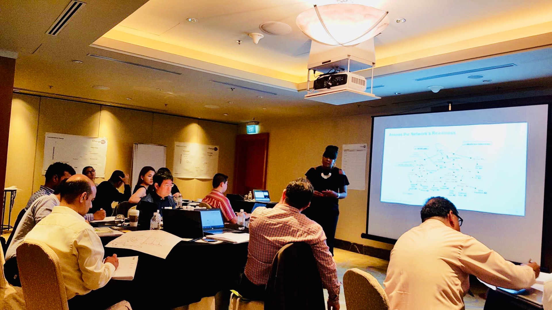 Karen Thorpe-Reid facilitating a transformation readiness workshop with a leadership team